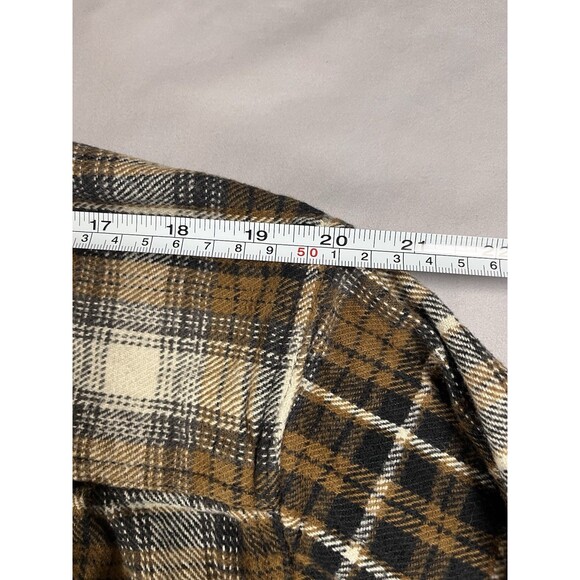 Wolverine Men’s Flannel Shirt XL Brown Black Plaid Long Sleeve ButtonUp Workwear - Picture 13 of 13